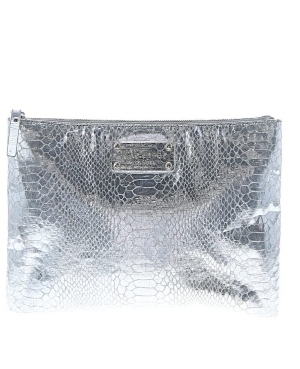Kate Spade New York Silver Metallic One size Clutch